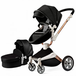 Carucior Copii Hot Mom 360 Negru 2 in 1, varsta intre 0 si 36 de luni, alegerea perfecta pentru voi: design modern, elegant si confortabil