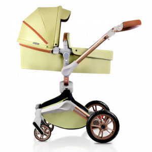 Carucior Hot Mom 360 Fistic 3 in 1 pentru copii intre 0 - 36 luni, cu un design modern cu cadru din aluminiu si pernita din spuma ergonomica Eva