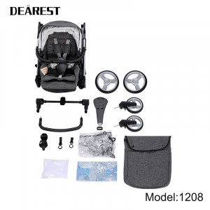 Carucior Reversibil pentru copii, 0-3 ani, pana la 20 kg, Dearest, 1208 Grey