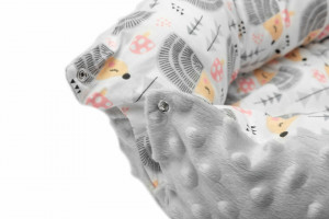 Cosulet cuib bebelus Minky bumbac 70x30 cm Sensillo Arici Gri