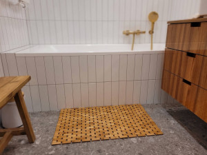 Covoras Baie Antiderapant din Bambus, rezistent la apa, Severno, 80 x 50 cm