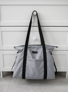 Geanta mamicii, pentru carucior si plimbare, 38 x 45 cm, Tiny Star Light Grey