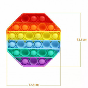 Jucarie senzoriala, Pop It Octogonal, Severno, Fidget Toys, 13 cm, Multicolor
