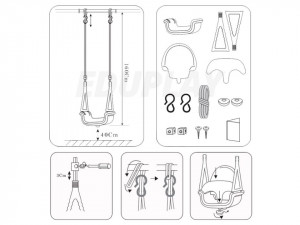 Leagan modular pentru copii, Ricokids, 3in1, Gri