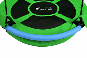 Leagan pentru copii rotund, tip cuib de barza, suspendat, 100 cm, 150 kg, Severno, Verde