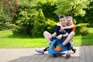 Masinuta pentru copii, cu lumini, sistem de deplasare Wiggle&Go, Severno, Balance, Albastra