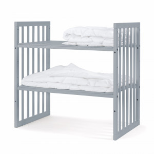 Patut Rotund Evolutiv pentru Copii, Multifunctional, 7in1, Saltele Incluse, Transformabil, Masa de Schimbat, Co-Sleeping, Tarc de Joaca, Birou, Scaune, Waldin, Gri