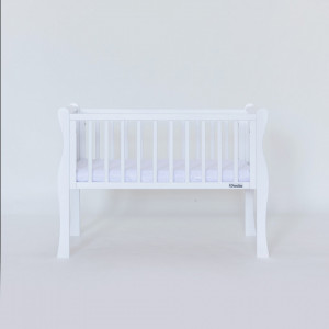 Patut suplimentar pentru copii, 90 x 40 cm, din lemn de pin, laterale MDF, Woodies Safe Dreams, Noble Crib, Alb