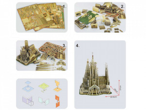 Puzzle 3d, Marile Arhitecturi ale lumii, Basilica Sagrada Familia din Barcelona, 223 de piese