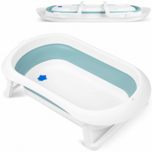 Ricokids - Cadita pliabila pentru bebelusi, cu Senzor de temperatura, Albastra