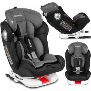 Scaun auto pentru copii, 0 - 36 kg, sistem isofix, rotatie 360 grade, de la nastere la 12 ani, Ricokids, Spinway Pro, Negru