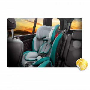 Scaun auto pentru copii, 9 - 36 kg, cu ISOFIX, pozitie reglabila, Ricokids, Qway, Gri Menta
