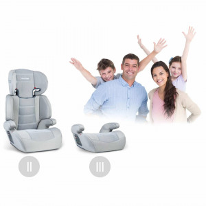 Scaun auto transformabil, Inaltator auto, 2 grupe de varsta, 15-36 kg, Ricokids, Sandro, Light Grey