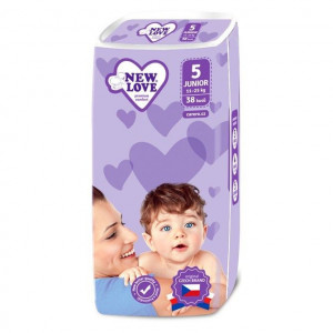 Scutece pentru Copii, New Love PREMIUM COMFORT 5 Junior 11-25 Kg 38 buc.