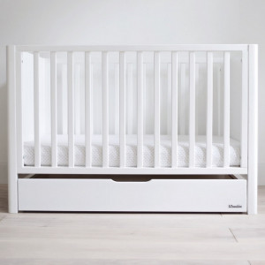 Sertar Depozitare Pentru Patut, cu Capac, Pin, HDF, MDF, Woodies Safe Dreams, Smoth 120 × 60 cm, Alb