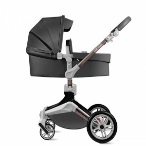 Set 3in1 - Carucior Copii Hot Mom 360 Dark-Grey 2 in 1 + Scoica auto Hot Mom