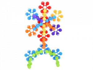 Set interactiv de constructie, Snowflakes, 82 de piese colorate