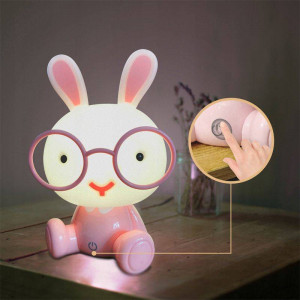 Severno Rabbit - Lampa de veghe de noptiera IEPURAS Roz, 23 cm