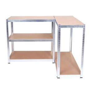 Sistem Raft Depozitare cu 5 polite, 180 x 90 x 40 cm, sarcina polita 200 kg, Severno, argintiu galvanizat + pereche de manusi de lucru
