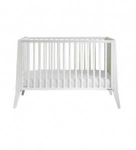 Woodies Safe Dreams - Patut Bebe Din Lemn Masiv, Slim Alb, 120 X 60 CM