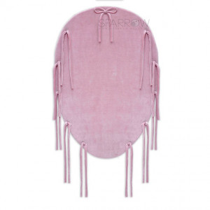 Babynest 2in1 pentru copii, cu margini impletite, din bumbac catifelat, Sparrow Velvet, Dusty Pink