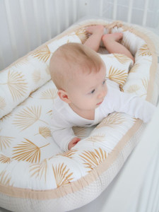 Babynest pentru copii, 80 x 50 cm, ajustabil, portabil, reductor patut, Tiny Star, Bambus, Boho