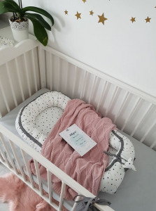 Babynest pentru copii, 80 x 50 cm, ajustabil, portabil, reductor patut, Tiny Star, Confetti