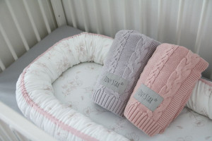 Babynest pentru copii, 80 x 50 cm, ajustabil, portabil, reductor patut, Tiny Star, Love