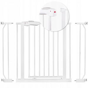 Bariera de siguranta, Nukido, inchidere dubla, ajustabila de la 75 - 105 cm, Alba