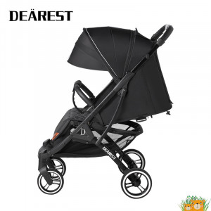 Dearest - Carucior sport pentru copii, usor, pliere tip troller, suporta pana la 22 kg, 819 Black