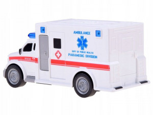 Masinuta de jucarie, Ambulanta, cu lumini si sunete, usa, 20 cm, Jokomisiada, ZA3220