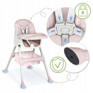 Scaun de masa pliabil 3 in 1, Ricokids, Milo, Roz