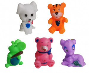 Set 5 Jucarii piuitoare pentru baie, Toy Lovely, Animale, Diverse culori