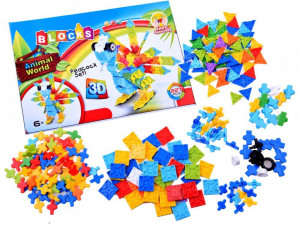 Set creativ de constructie, Lumea Animalelor, 3D, 227 de piese