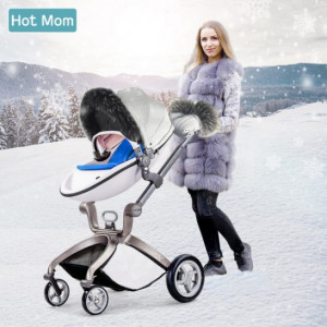 Set de iarna pentru carucioarele Hot Mom Premium, calduros, impotriva vantului, potrivit pentru landou si parte sport, culoare unisex
