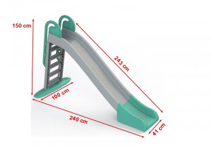 Tobogan pentru Copii, 243 cm 014550/13 GREY/TURQUOISE