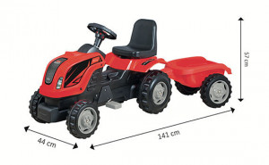 Tractor cu pedale si remorca pentru Copii Micromax MMX Verde