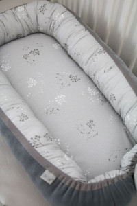 Babynest Mist & Steel Cuib Pentru Bebelusi, Ajustabil, Portabil, Reductor Patut, Tiny Star