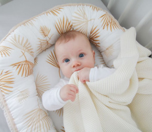 Babynest pentru copii, 80 x 50 cm, ajustabil, portabil, reductor patut, Tiny Star, Bambus, Boho