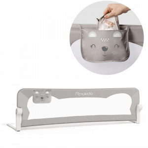 Bariera de siguranta pentru pat, Nukido, Bed Rail, 150 x 42 x 35 cm, Gri