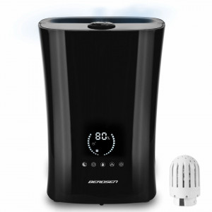 Berdsen - Umidificator de camera inteligent, cu sensor de umiditate, ionizare, antivirusi, antibacterii, BD-501 negru