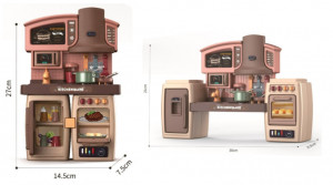 Bucatarie din plastic 2in1 Kitchen Counter Suit Funny Cooking, cu muzica si lumini, 27 x 14,5 x 8 cm