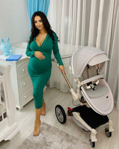 Carucior pentru copii, Hot Mom 360 Gri 2 in 1, varsta 0 si 3 ani, din piele ecologica, aliaj aluminiu, Cadru, Landou, Modul Sport si Accesorii