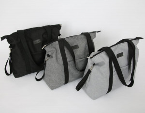 Geanta mamicii, pentru carucior si plimbare, 38 x 45 cm, Tiny Star Grey Melange
