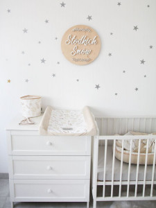 Husa Pentru Salteaua De Infasat, din Bumbac, 50 cm x 70 cm, Tiny Star, Grain & Ivory