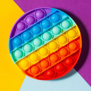 Jucarie senzoriala, Pop It Rotund, Severno, Fidget Toys, 13 cm, Multicolor