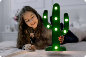 Lampa de veghe, decor pentru camera copilului, Ricokids, Cactus