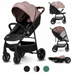 Lionelo - Carucior sport pentru copii Zoey, De la nastere, Cu accesorii, Cadru din aluminiu, 0- 15 kg, Roz