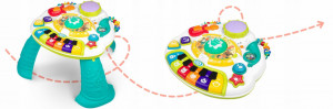 Masuta educativa 2in1, cu tablia detasabila, pian, muzica, lumini si activitati, Ricokids, BT RK-812
