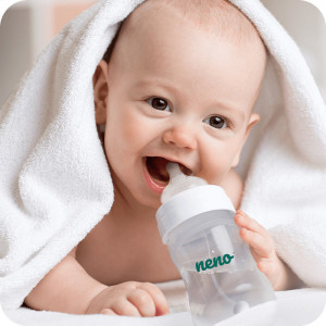 NENO – BIBERON CU TETINA SILICON 150 ML, ANTI-COLICI, DEBIT LENT